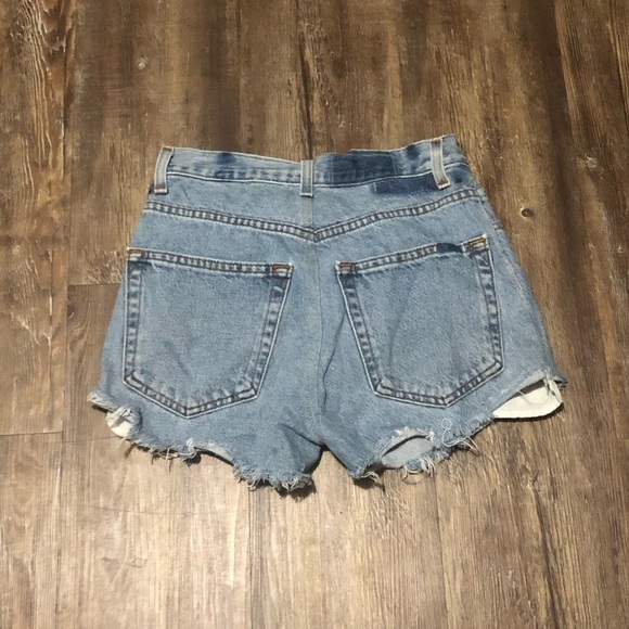 Levi's 501 Shorts Women's 27 High Rise Cut Off Frayed Hem Denim - Picture 3 of 4